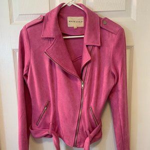 Main Strip Suede Hot Pink Jacket